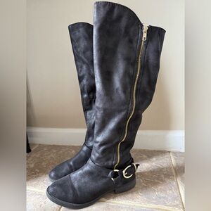 Knee-High Rugged Moto Boots